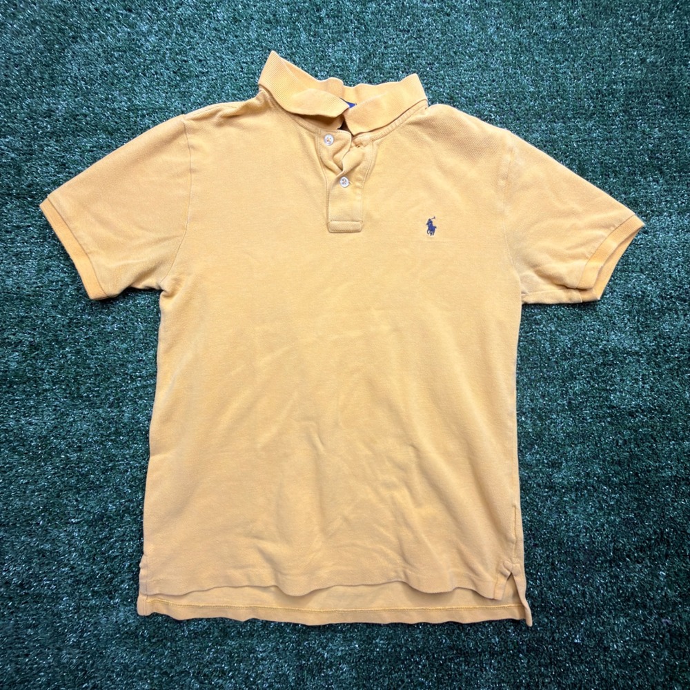 Polo Ralph Lauren Boys L 14-16 Yellow Short Sleeve Polo Men's XS Blue pony Big